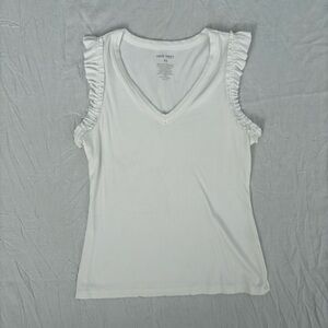 Nine West Cream Ruffle Sleeve Tank Top